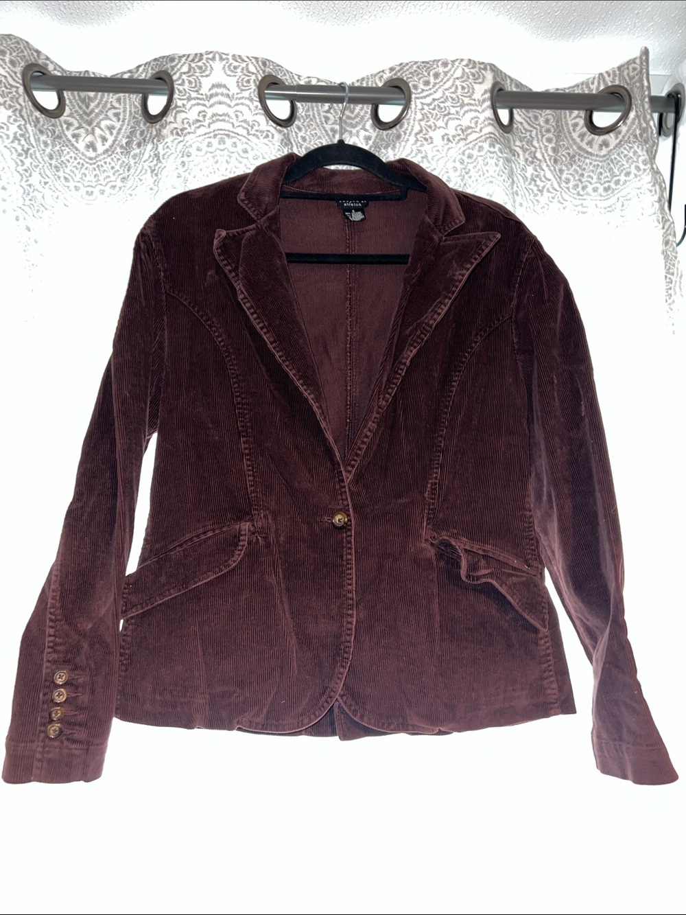 Mixit Burgundy Corduroy Single-Button Blazer